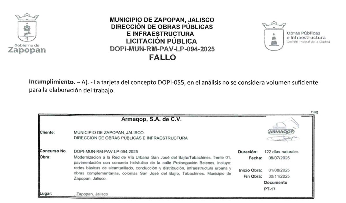 EmmanuelCovas's tweet photo. @Rotxy777 @Trafico_ZMG @ZapopanGob @JuanJoseFrangie el inicio de obra fue el 1 de agosto de 2025 y la fecha de fin de obre era el 30 de nov de 2025, la obra ya debería estar finalizada https://t.co/siGyEQ77IQ