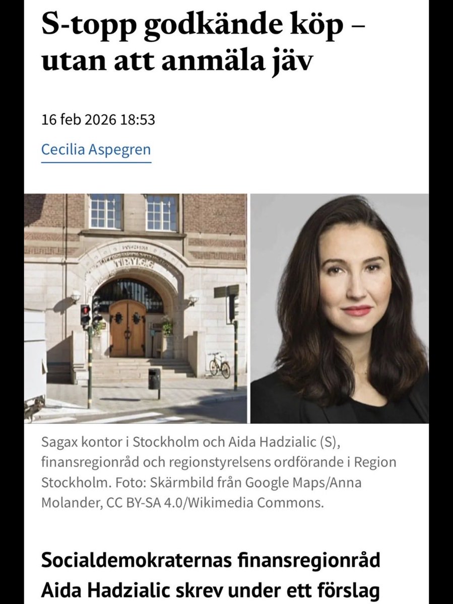SamoStephan's tweet photo. Tydligen var det okej enligt S att inte anmäla jäv när S bara äger någon promille av Sagax aktier. Det är bara lite jäv då… https://t.co/Ijk7i8k993