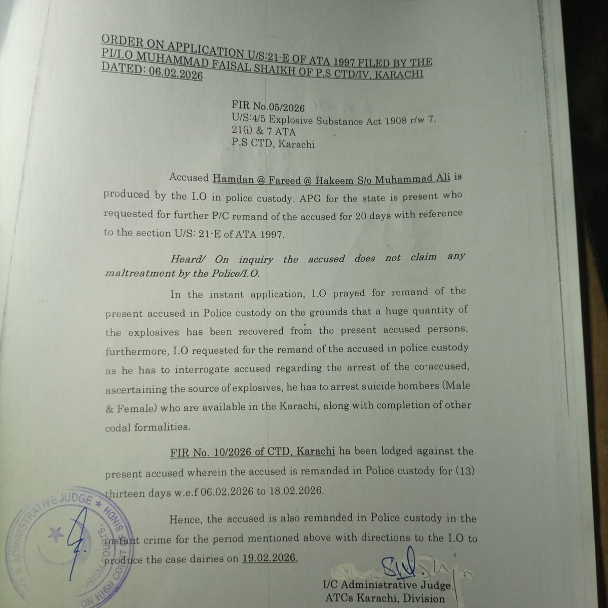 Durbibi6's tweet photo. The state has completely lost control after the Herof 2.0. Its panic is visible in the mutilated bodies being dumped across different locations.

In Panjgur alone, seven bodies have been thrown so far. Four bodies have surfaced in Karachi. And the dumping continues, more bodies are appearing.

All these are previously enforced disappeared persons. Their identities are now being confirmed through missing persons records. The state is so rattled that it is fabricating false cases to justify its actions.

Hamdan, whose abduction is officially acknowledged by court records, was supposed to have his remand end today. He was scheduled to appear before the High Court today. Instead, his mutilated body was dumped in Karachi.

Along with Hamdan, three other bodies were also discarded. 
THEY ALL ARE KILLED IN POLICE CUSTODY

And look at the state’s manipulation: CTD officials are refusing to hand over Hamdan’s body to his family unless they sign an undertaking declaring him a “terrorist.”

This is despite the fact that his case was filed by the Baloch Yakjehti Committee (BYC) and also submitted to the UN Working Group on Enforced or Involuntary Disappearances. He was taken from prison custody, and the High Court’s signed documents confirming his detention are in the possession of his family.

So on what basis is the state now staging a television narrative claiming Hamdan was “killed in an encounter”?

When court records testify that he was taken from custody, where does this so-called encounter come from?

#StopBalochGenocide