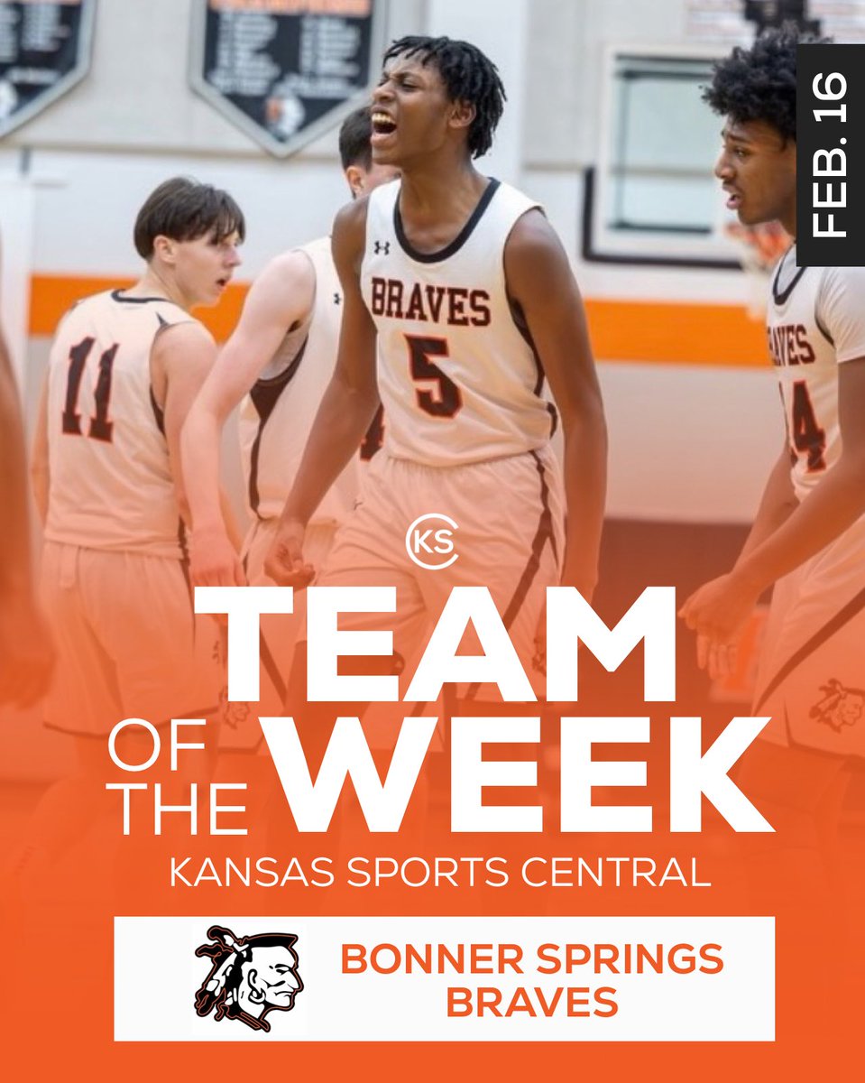 KSSCentral's tweet photo. The Bonner Springs Braves 🏹 are the Kansas Sports Central High School Boys Basketball Team of the Week https://t.co/DNNWlvhkWk