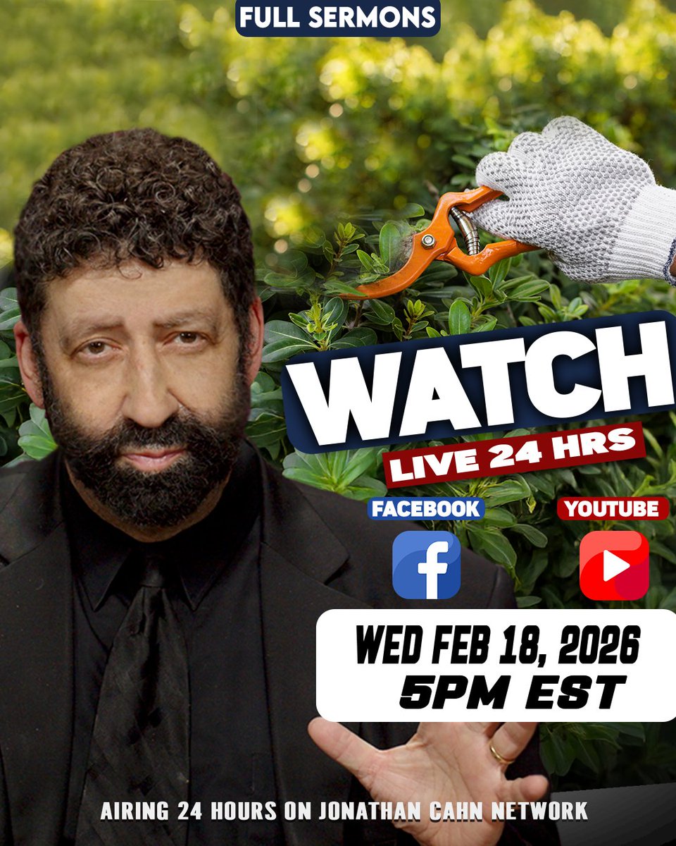 Jonathan_Cahn's tweet photo. Airing on YouTube & Facebook - Wed @ 5PM EST
Join Live to watch the following sermons this week:
☑ BLESSED ARE THE PRUNERS #1940
☑ THE BAR MITVAH OF DAEL CAHN 7 THE NAZARITE, THE PRIEST, 7 THE FACE OF GOD #2704
#jonathancahn #JCN #JonathanCahnNetwork https://t.co/UpUmOrtDzy