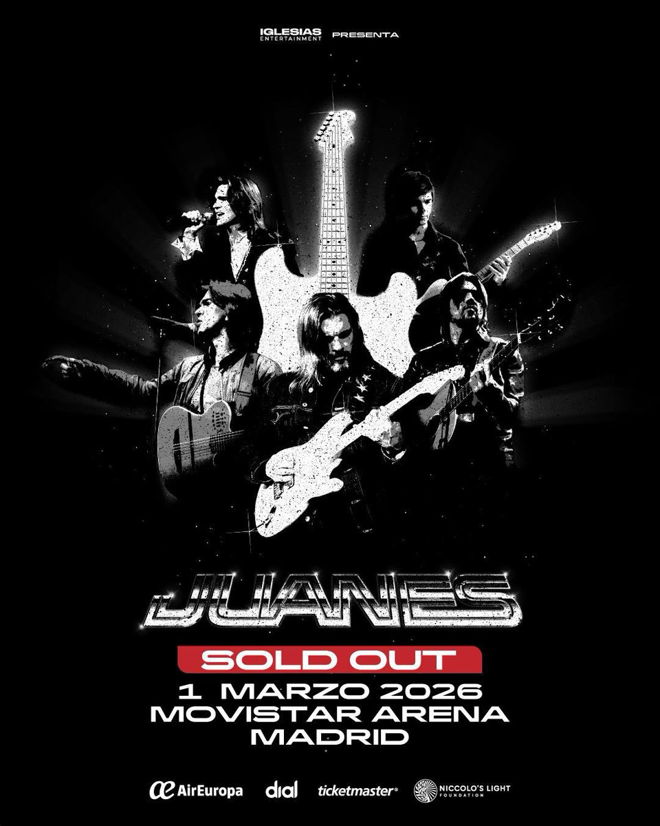 JUANES's tweet photo. MADRID🇪🇸 que alegría!! Gracias por regalarnos este SOLD OUT. Les prometo una noche de locos cantando juntos🔥🙏🏻 la casa llena!!! Los AMO. https://t.co/dMcLerDpUL