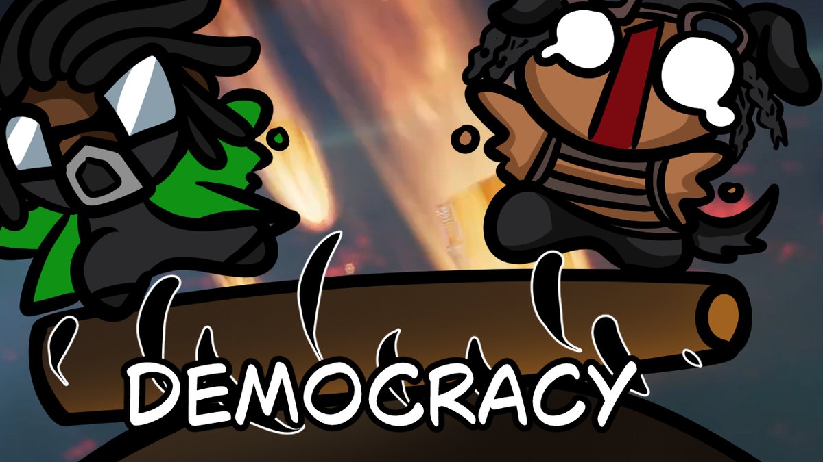 Master_Biggles's tweet photo. little doodle of @Nostroscythe and @HeavenlyyFather playing log game TO DEMOCRACY!
#NostroART https://t.co/UY5k47dBEX