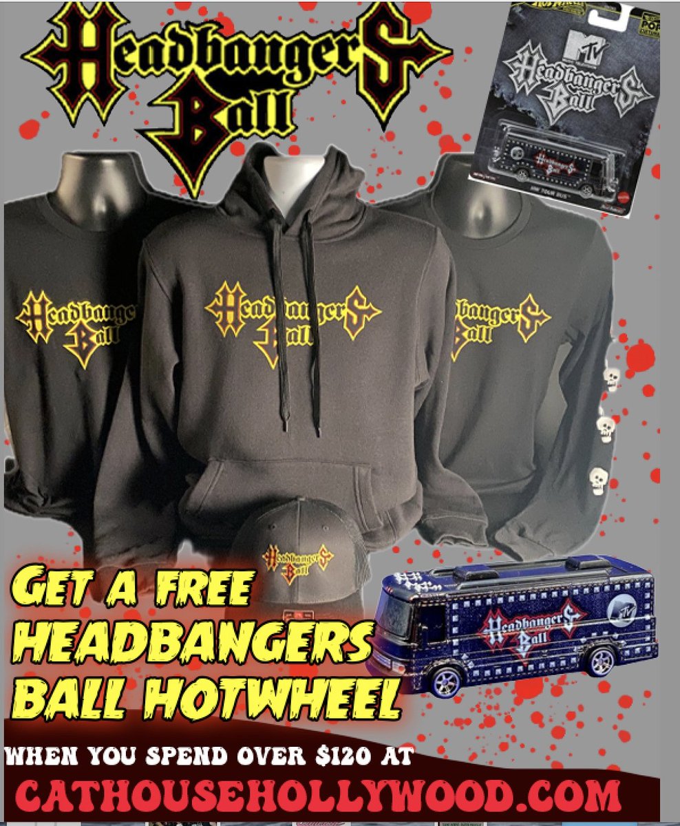 GET A FREE #headbangersball #hotwheel when you spend over $120 at cathousehollywood.com  both Headbangers &amp; #cathousehollywood shirts apply