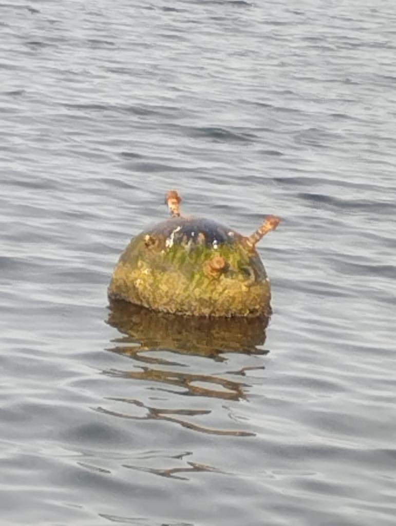 Artem_Shewa's tweet image. A real naval mine drifts somewhere in Black Sea near Ukrainian coast. Approx 400 mines are there. Black Sea is one of the most dangerous in the world now. Ukrainian naval  @UA_NAVY and @SESU_UA  EOD units clean the sea constantly.