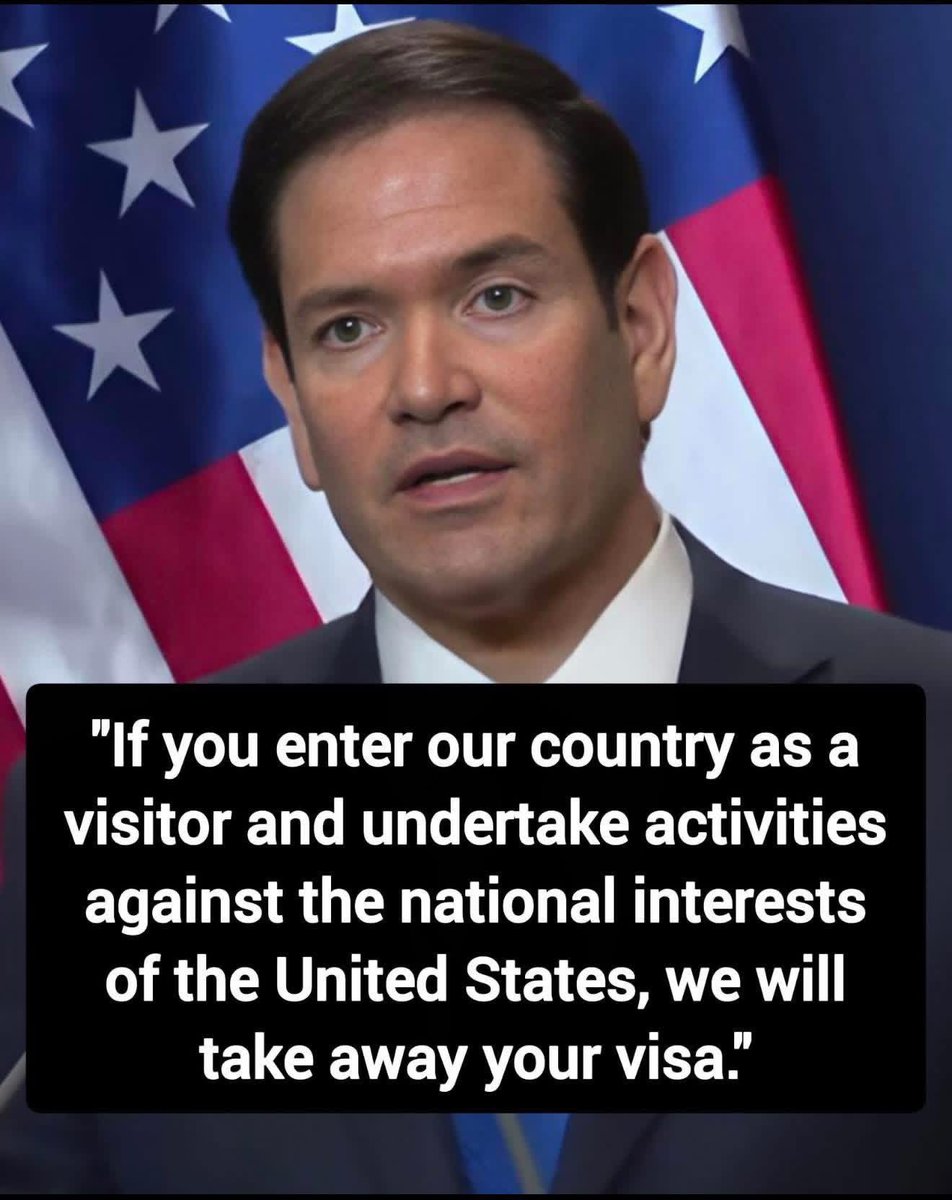 Alladinumar's tweet image. 🚨BREAKING🚨: Marco Rubio said this repeatedly.

No one is entitled to a visa.

If you enter our country as a visitor and undertake activities against the national interests of the United States, we will take away your visa.

Thoughts?

#Trump #Democrats