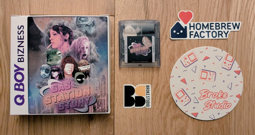 Réception du homebrew Game Boy Color "Gas Station Story" ⛽
Un jeu narratif mature avec 30 fins différentes, qui contient 185 portraits pris avec la Game Boy Camera !
Merci <a href="/HomebrewFactory/">Homebrew Factory</a> et <a href="/Broke_Studio/">Broke Studio</a> pour le taf de qualité, comme d'habitude 😍
