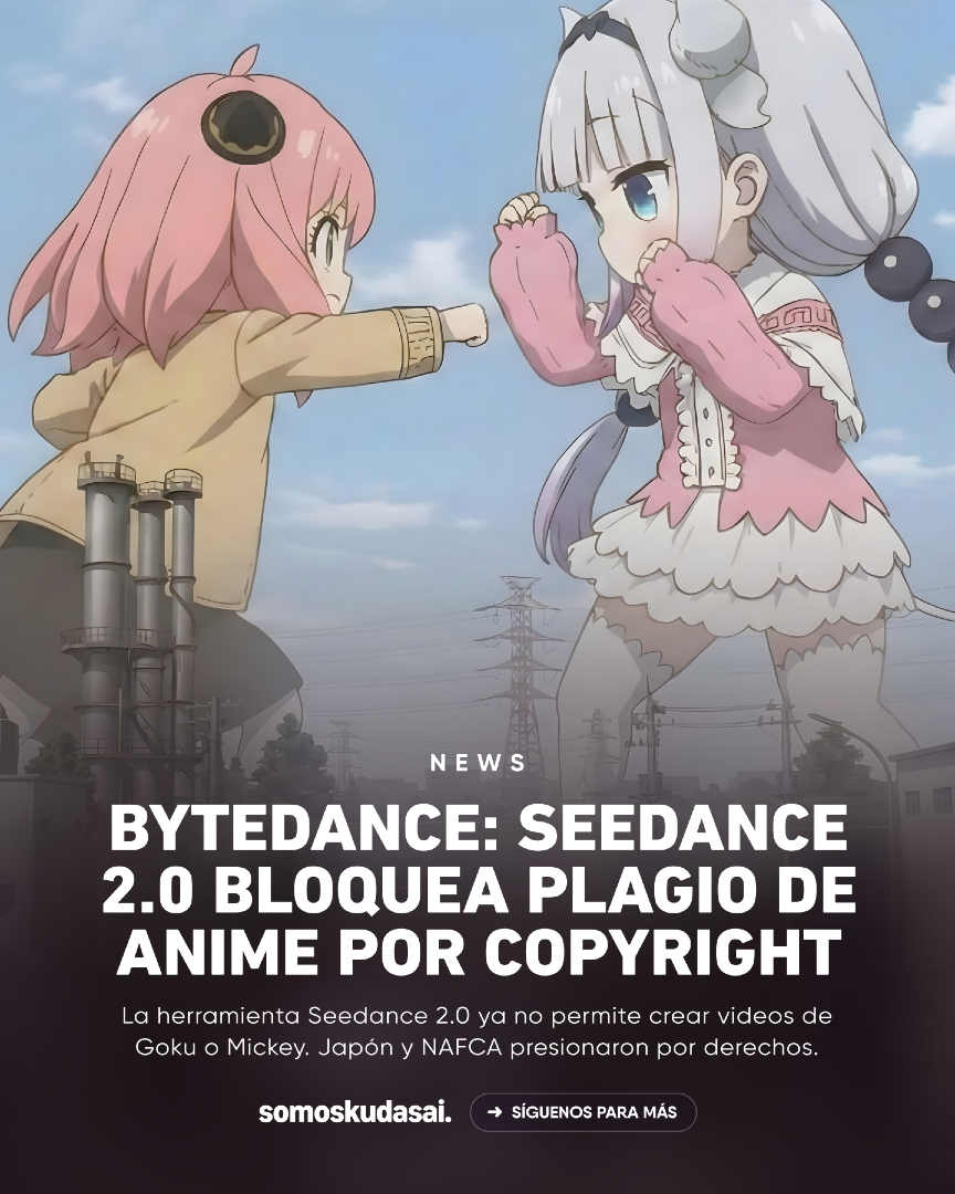 IA: ByteDance actualizaría su herramienta Seedance 2.0 para BLOQUEAR la generación de personajes de anime y famosos.

Tras quejas de Japón (NAFCA), la IA ya no podría plagiar a personajes de ANIME.

¿El fin de los deepfakes de anime?