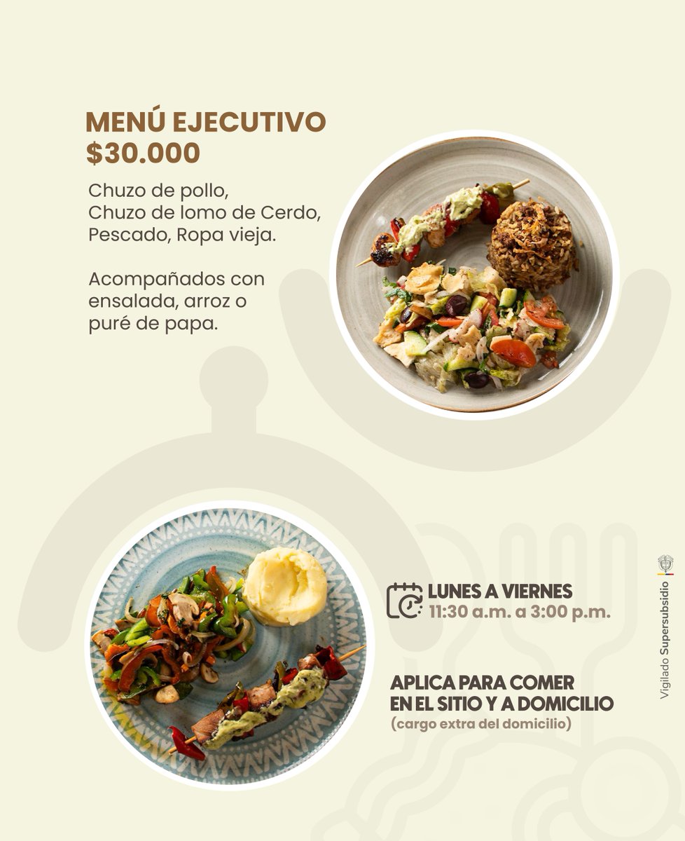 🍽️ ¡Afiliado, esto es para ti!

Disfruta de 15% de descuento en toda la carta (incluye postres) todos los días en el restaurante La Dulcería. 🍰💙

🍴 Además, aprovecha su menú ejecutivo por $30.000:
Elige entre chuzo de pollo, chuzo de lomo de cerdo, pescado o ropa vieja,