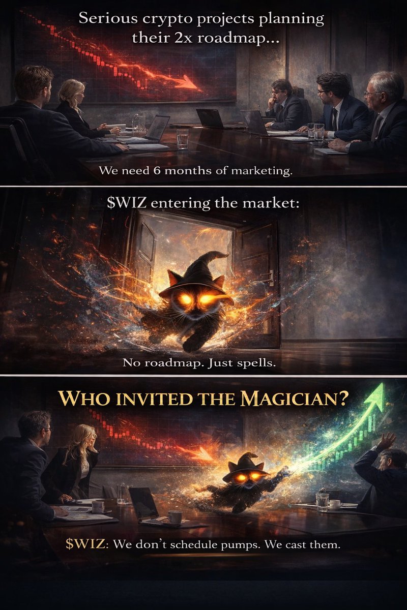 Oluwavic01's tweet photo. @Magicat_Wiz $WIZ:
kicks the door open 🪄🔥
No roadmap. Just spells.
We don’t schedule pumps.
We cast them.
Who invited the magician? 😼✨
#MagiCat #WIZ @Magicat_Wiz 
Addy: 72wHKUnLisvQv9rHhVTGnAzQMRe3XeTbYyYh7E1jeHj6 https://t.co/ZlMtWrRddD