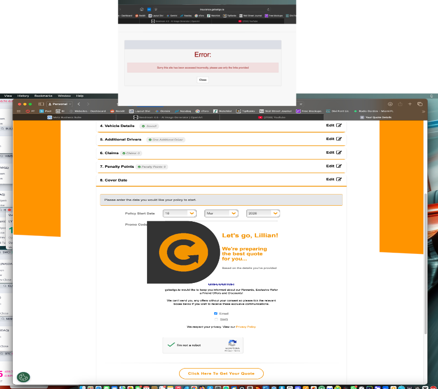 BusinesTechHelp's tweet photo. @askgetsetgo First time looking for a quote, spent the 5 minutes filling in everything and then this happens.... First impressions!!!!! https://t.co/glyIX6vX6X