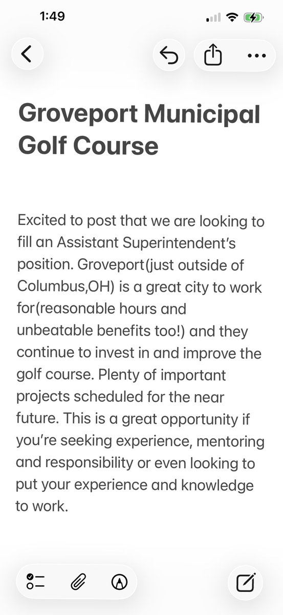 matty414d's tweet photo. JOB ALERT!!! Assistant Goof Course Superintendent. Please DM with any questions or for contact info. @OhioGCSA @nogcsa1923 @AssistantNOGCSA @OSU_ATI_Turf https://t.co/KMO8rkcPz6 https://t.co/8YayZ5XLfI