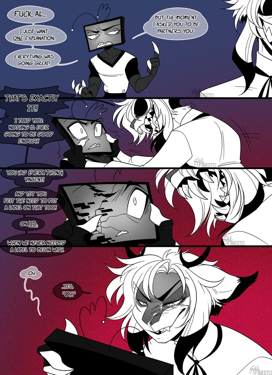 "You're broken from the start, no victory will ever be enough."

Had this conversation between them in my brain since yesterday and I had to get it out of my system real quick

#HazbinHotel #RadioStatic