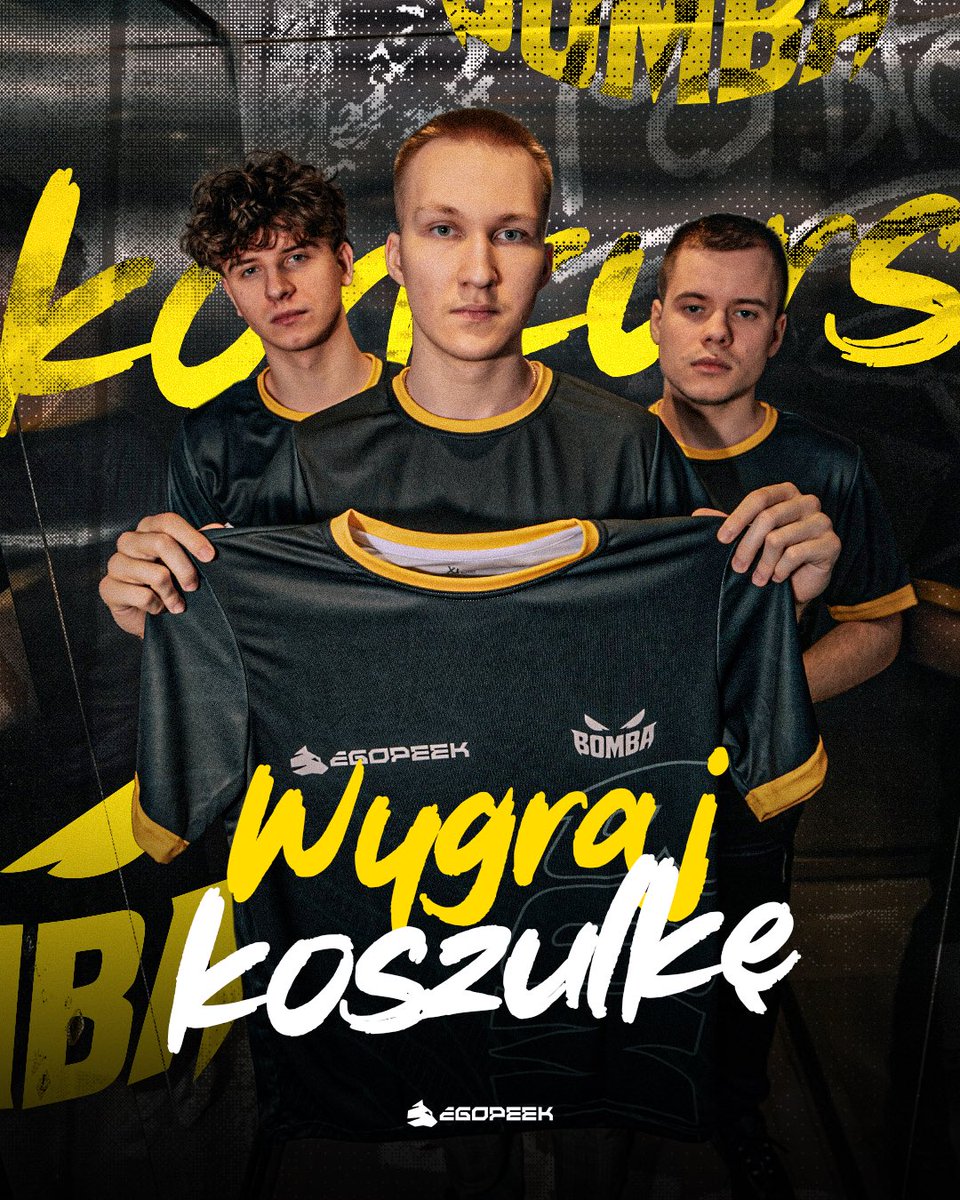 BombaTeamGG's tweet photo. KONKURS NA KOSZULKĘ MECZOWĄ BOMBA TEAM! 💣

- Zaobserwuj @BombaTeamGG &amp; @egopeekpl 
- Polub i udostępnij post konkursowy
- Napisz w komentarzu, dlaczego kibicujesz Bomba Team

Wyniki 19.02 o godz. 17:00 https://t.co/VoZMClo2jp