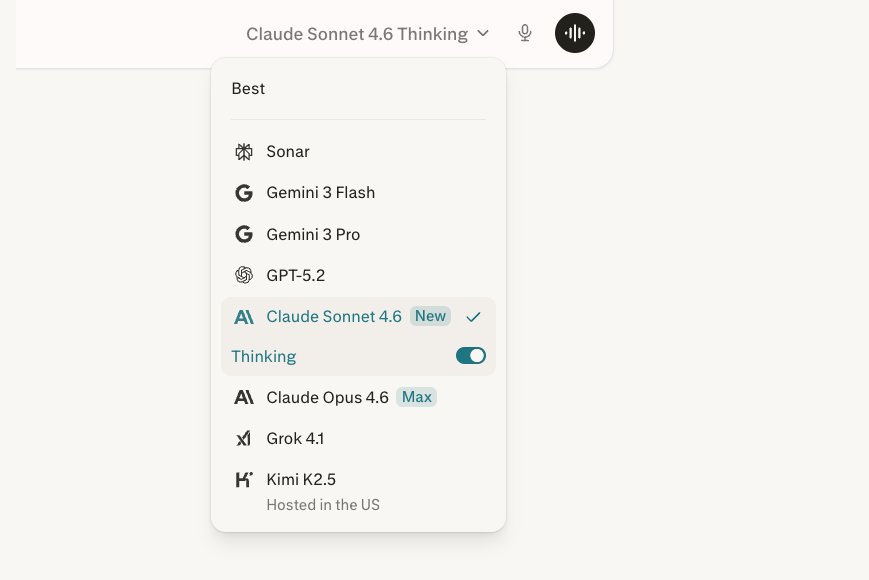 perplexity_ai's tweet image. Claude Sonnet 4.6 is now available to all Perplexity Pro and Max subscribers.