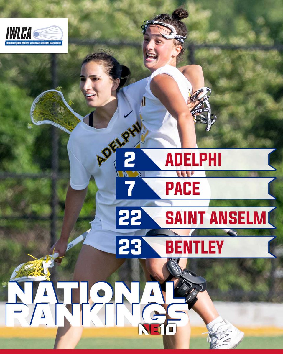 TheNortheast10's tweet photo. 𝐋𝐀𝐂𝐑𝐎𝐒𝐒𝐄 𝐑𝐀𝐍𝐊𝐈𝐍𝐆𝐒 🥍

Doesn't it look more impressive side-by-side?

#NE10EMBRACE | #NCAAD2 | #D2MLAX | #D2WLAX https://t.co/KUWFEnIwJs