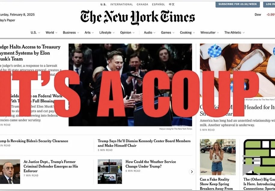 NEW: ‘It’s a coup’. 

One year on from when DOGE entered the US treasury &amp; Trump’s blitzkrieg on the rule of law began, I’ve republished an article I wrote then about what the headlines weren’t saying.

NB: They’re still not