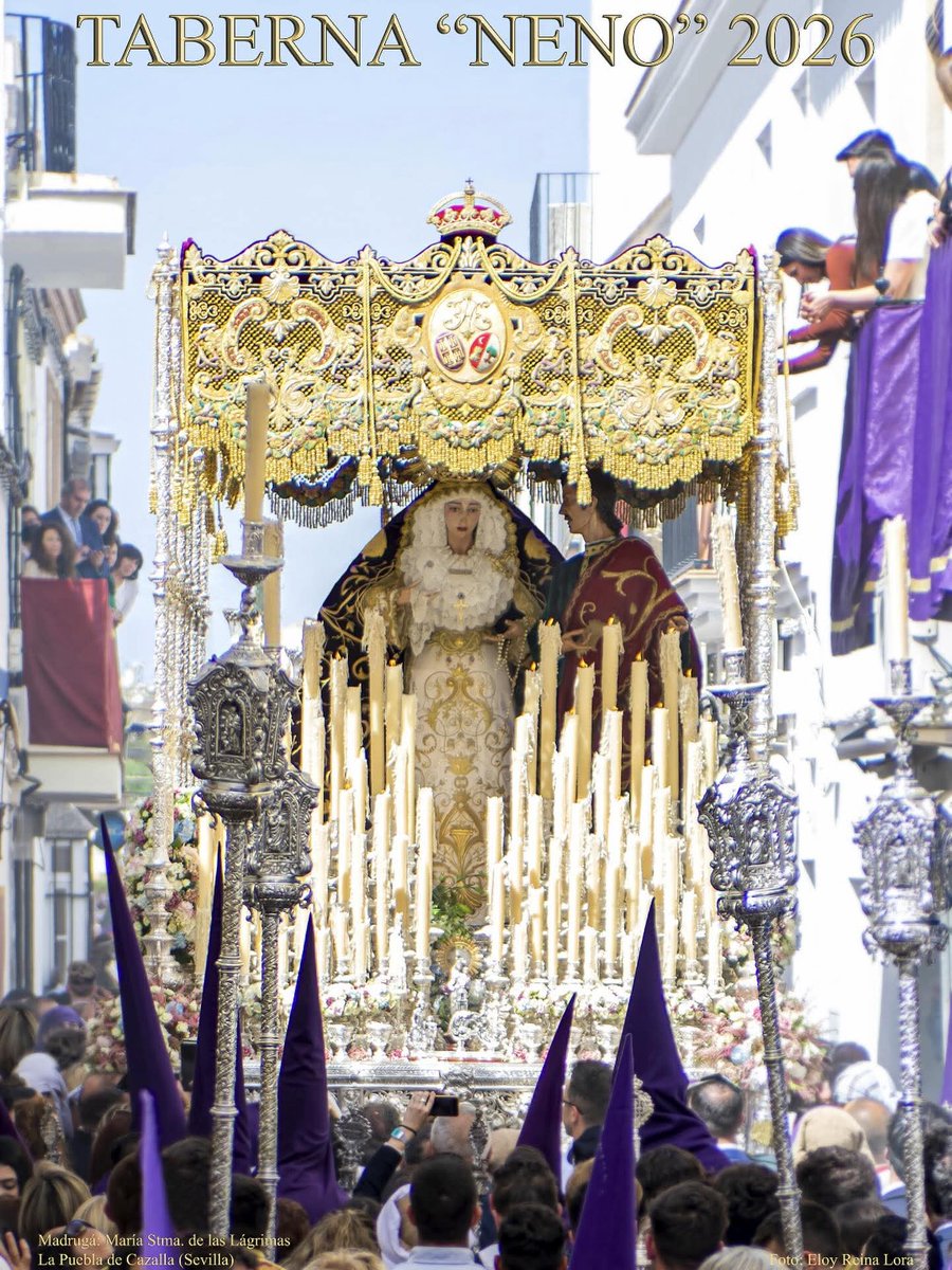Cartel anunciador de la Semana Santa de La Puebla de Cazalla por Taberna "Neno" 2026. 📷 Eloy Reina