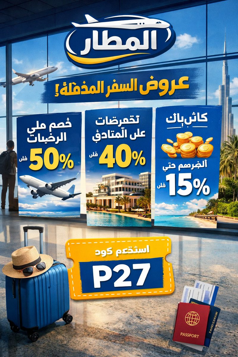 يا عيال ودي اظبطكم قبل رمضان 👉🏻👉🏻👉🏻

جبت لكم كود خصم  المطار رهيب مرا : 🙊🎉🎉

جربوة وأعطوه ل احبابكم 👀👀