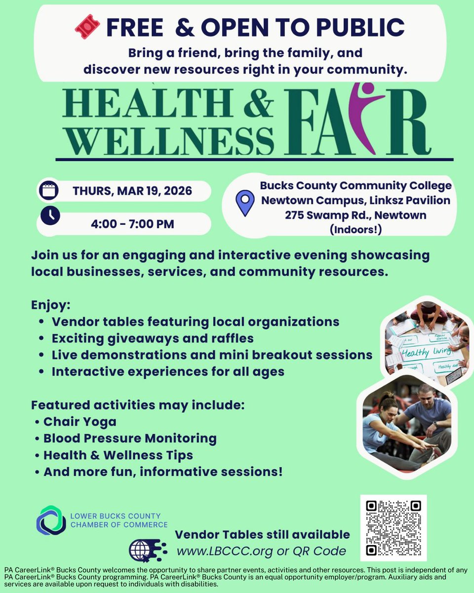 Health and Wellness Fair at BCCC, 3/19/26.