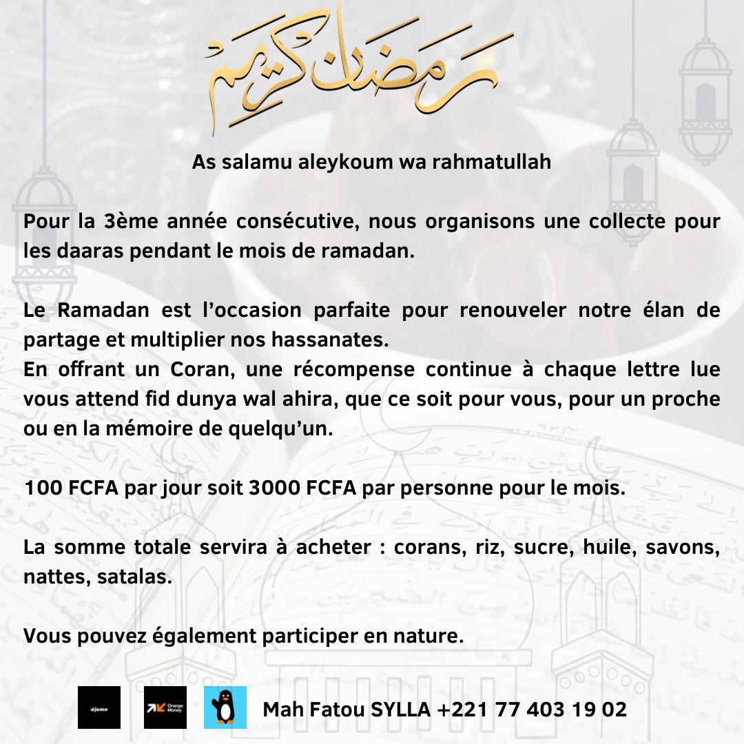 Et de 3 les amis
C’est parti pour tout le mois de ramadan In Shaa Allah ❤️