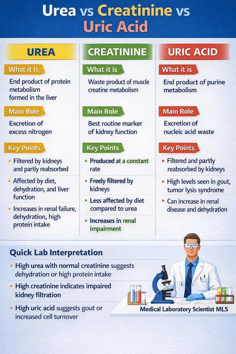 Renal function tests ( urea , uric acid and creatinine)