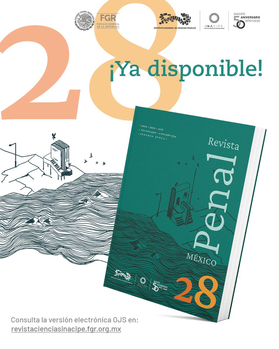 INACIPE's tweet photo. ¿Quieres estar a la vanguardia del Derecho Penal en México? ⚖️ Ya está disponible el No. 28 de la Revista Penal México. 📗  Una edición imprescindible en la que se analizan los desafíos más actuales de nuestro sistema de justicia. Léela completa aquí 👉: https://t.co/TiidO7zf1y https://t.co/Ap0SKMtlqz