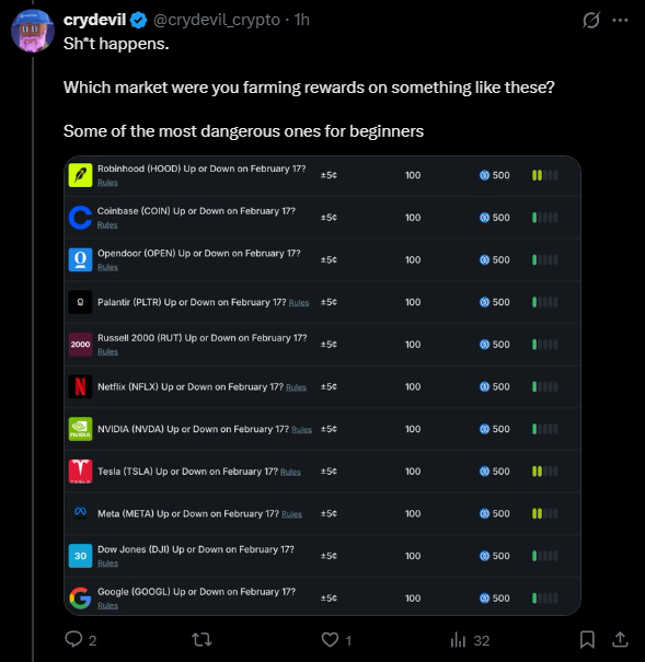 Most beginners will learn the hard way farming these markets

They are filled with bots that liquidate your position constantly, it's like playing CS2 aganist cheaters

Lost 60$ today, 20$ lp gain