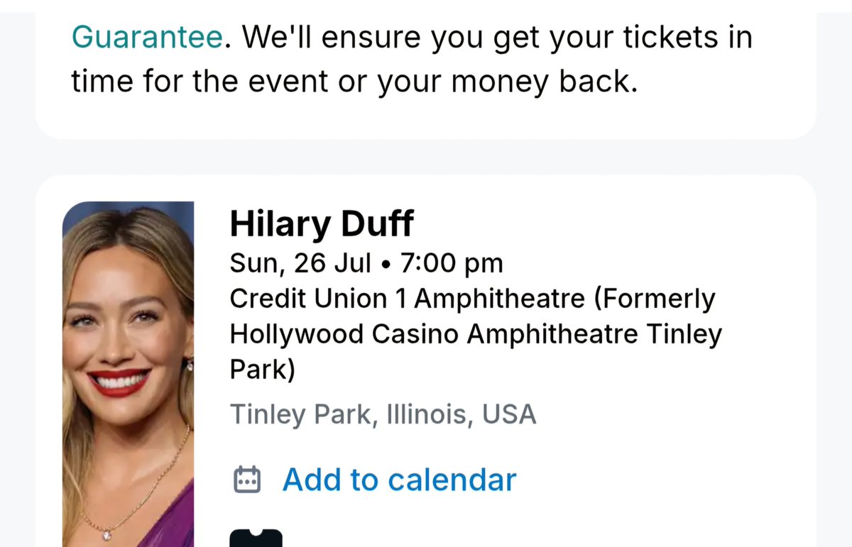 ArtyMarie19's tweet photo. .@HilaryDuff presale code was never sent and now the pit tickets in AZ are over $1000... So I'd like to be compensated to travel .. I'll see you in Illinois 😭 https://t.co/ZoqLXeemF1