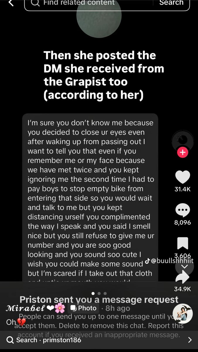 SBloodfall40684's tweet photo. @lorenischeap Mirabel and her "rapist" have the same style of writing and they both don't like to use punctuation marks.

Take from that what you will https://t.co/jQkid77bmi