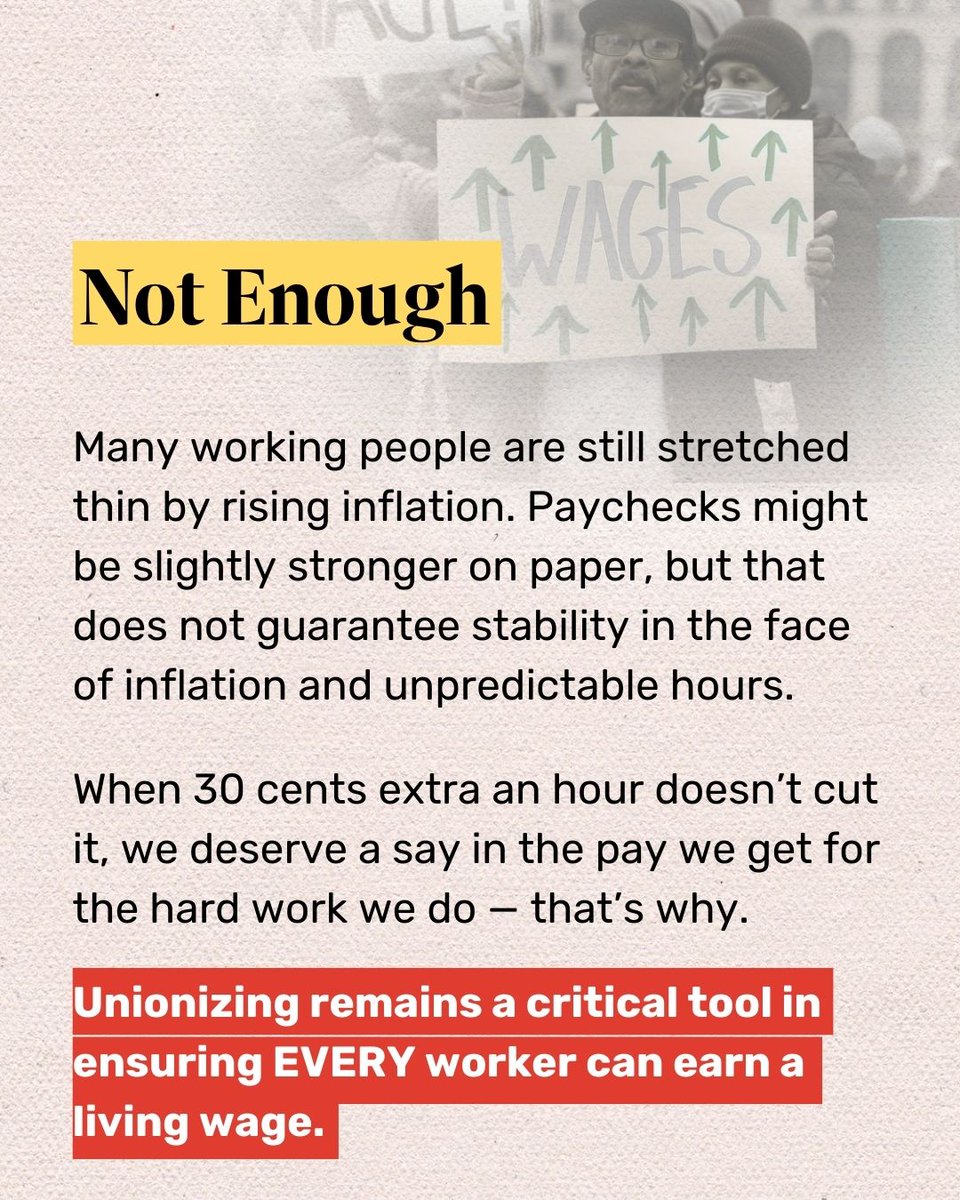 StartAUnionUFCW's tweet photo. Every worker deserves a fair wage, and it shouldn’t be dependent on your zip code. 

Workers need a voice on the job to fight for fair wages and job security. 

In a time of rising costs, getting organized is the strongest way to see real wage wins and secure fair pay. https://t.co/NWx8exaYqF