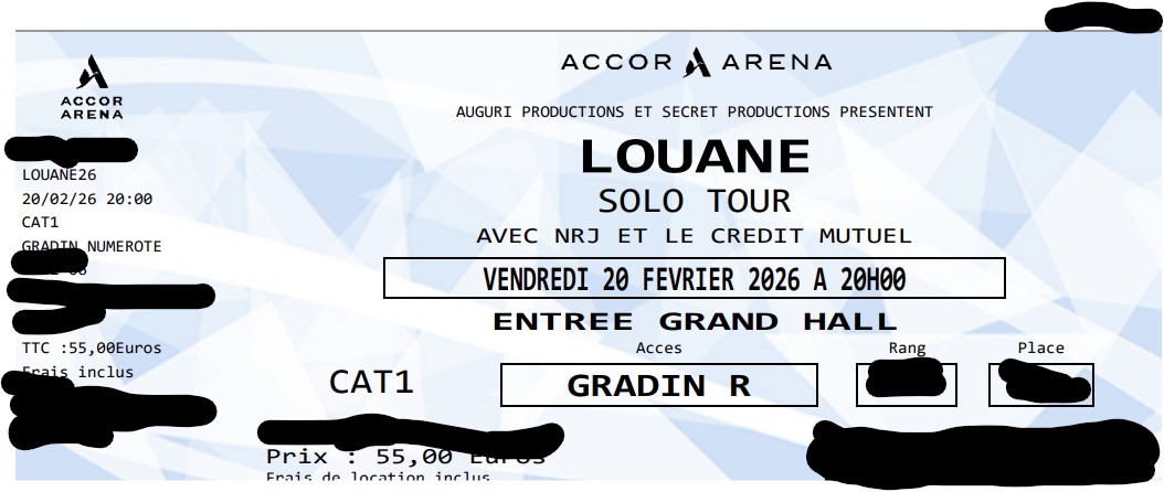 Z_RHNet's tweet photo. Une place à vendre pour le concert de @louane ce vendredi à Paris Bercy @Accor_Arena 
Ca intéresse quelqu'un ?
#Louane #Bercy #concert #accorarena #AccorArenaParis https://t.co/GLcklc0XrZ