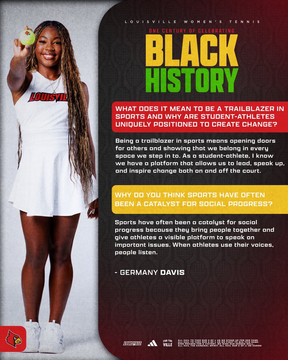 Inspiring others to use their voices to create change every day 👏

Hear from Germany as she speaks on the unique opportunity student-athletes have to be a trailblazer in sports and promote social progress ❗️

#GoCards x #BlackHistoryMonth