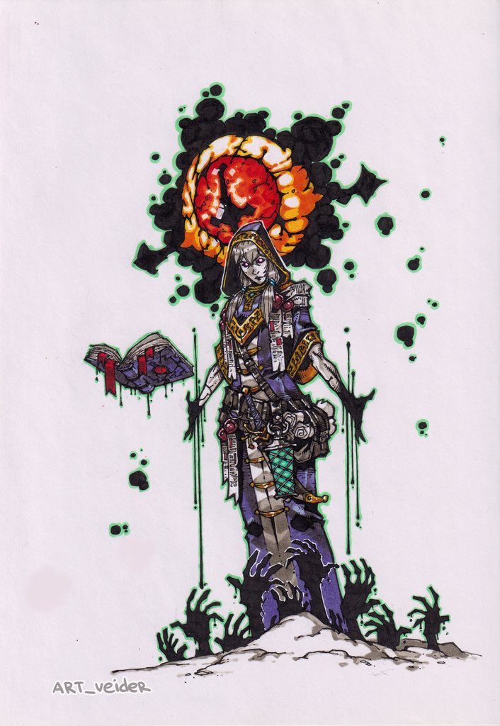 Witch necromancer #art #characterdesign #drawing #fantasy #sketch