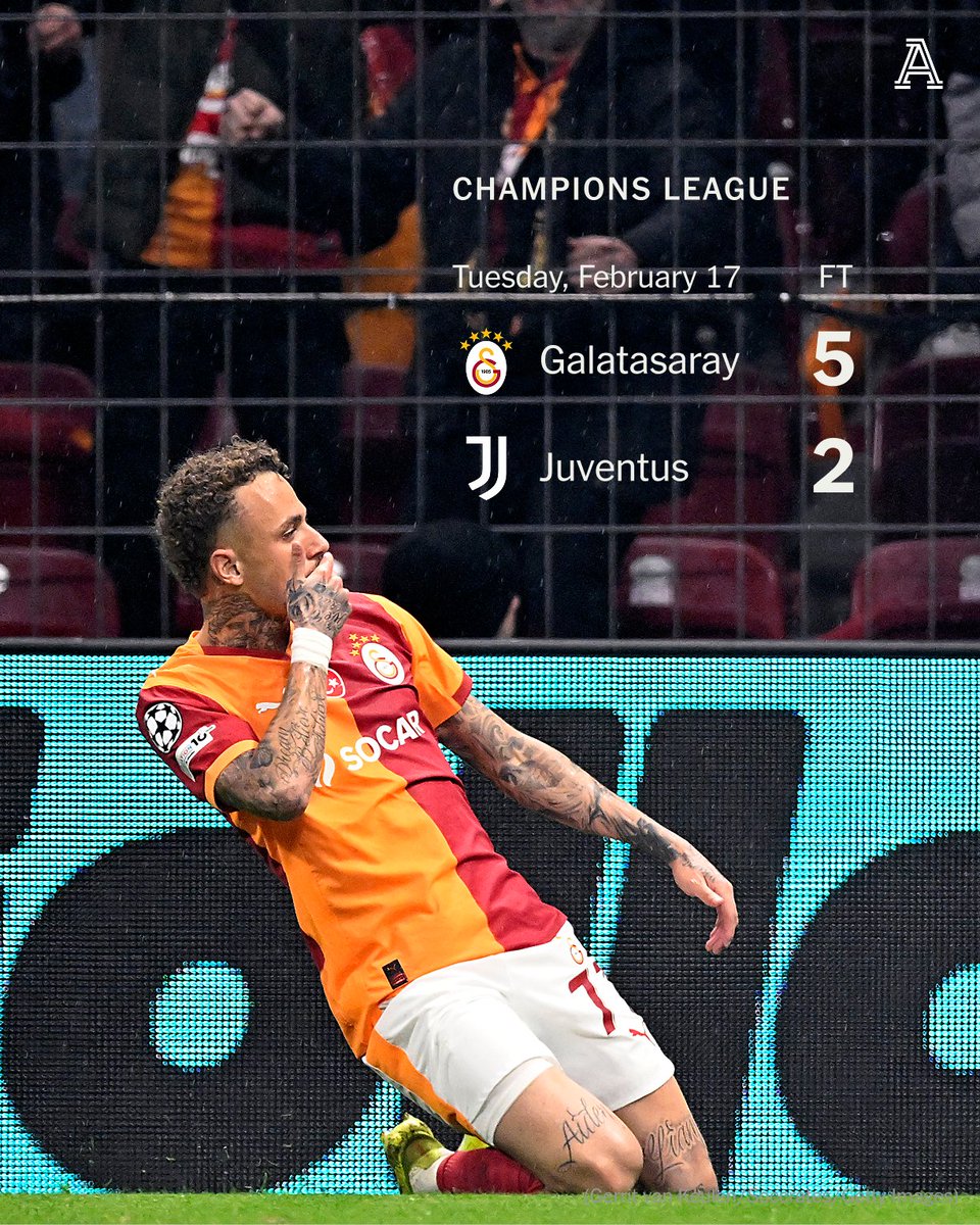 Galatasaray maintained their unbeaten record on home soil against Italian opposition in the Champions League as they hammered 10-man Juventus 5-2 in Istanbul.

Okan Buruk's side trailed 2-1 at the break, but four second-half goals mean they will take a commanding lead heading to