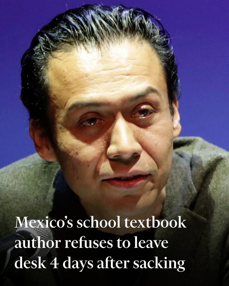 An official who rolled out a set of ideological school textbooks was dismissed on Friday but has remained in his office in Mexico's public education department, wearing the same clothes for the first three days. ft.trib.al/4KjDSyX