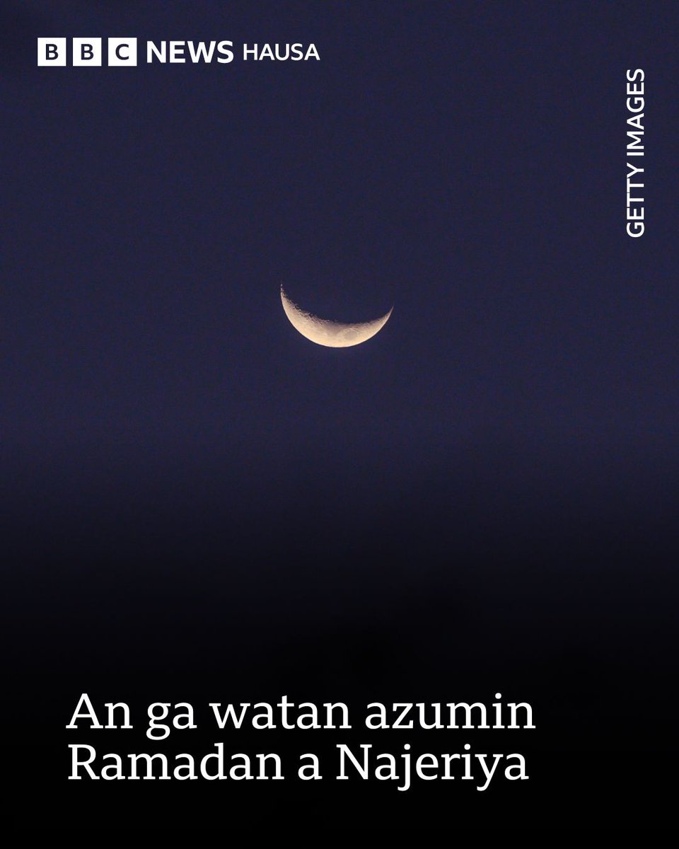 Fadar Mai Alfarma Sarkin Musulmin Najeriya, ta umarci Musulman ƙasar su fara azumin Watan Ramadan a ranar Laraba 18 ga watan Fabrairun 2026.

Karin bayani - bbc.in/4tCwouN