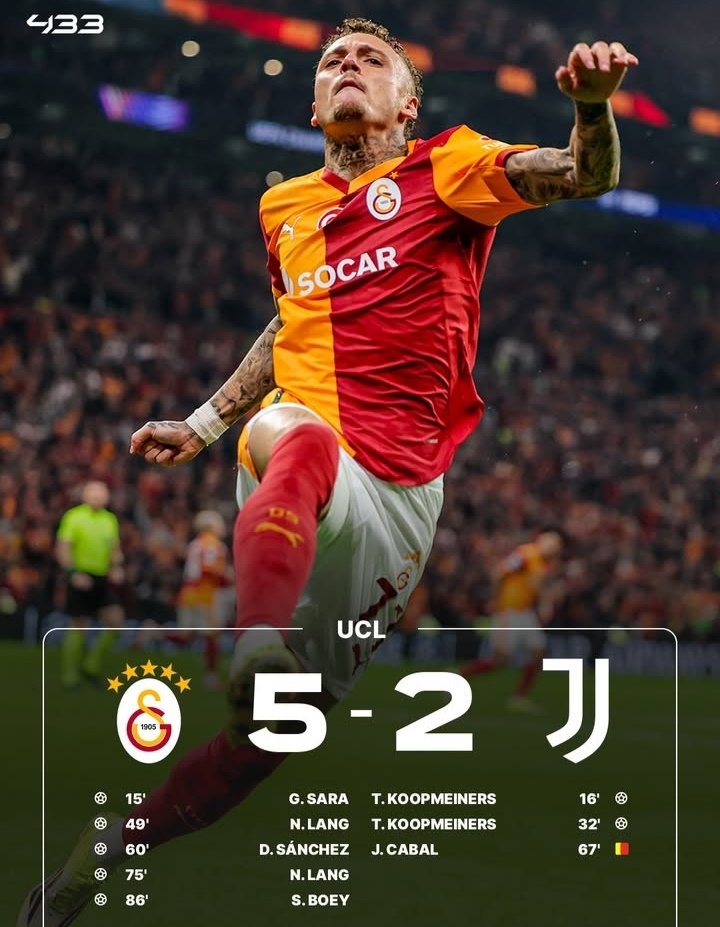 Tebrikler Galatasarayım
<a href="/GalatasaraySK/">Galatasaray SK</a>
<a href="/victorosimhen9/">Victor Osimhen</a>
<a href="/Barisalperyilmz/">Barış Alper Yılmaz</a>
<a href="/daosanchez26/">DAVINSON</a>
<a href="/abdulkerimbard1/">Abdülkerim Bardakcı</a>
<a href="/LTorreira34/">Lucas Torreira #LT14</a>
<a href="/cakirugurcan96/">Uğurcan Çakır</a>
#UCL