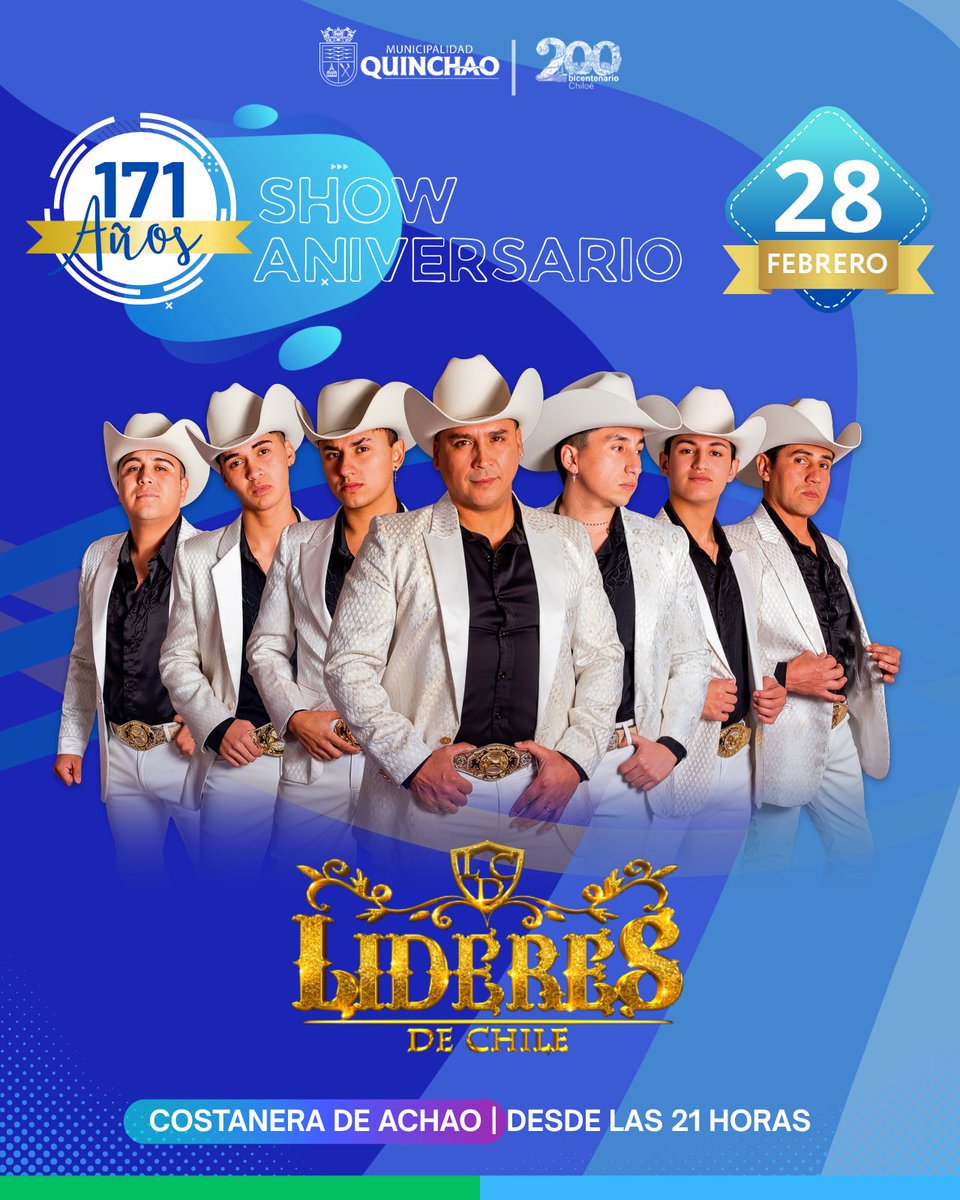 ¡QUINCHAO CELEBRA CON TODO SU 171° ANIVERSARIO¡

Invitamos a nuestra comunidad y visitantes a participar del SHOW DE CELEBRACIÓN DEL ANIVERSARIO 171° DE NUESTRA QUERIDA COMUNA, el sábado 28 de febrero desde las 21:00 horas en Costanera de Achao.