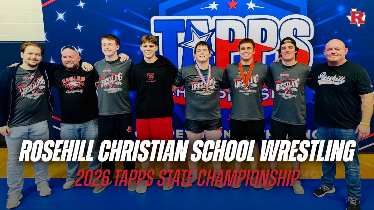 RCS__Athletics's tweet photo. Congratulations to our Varsity Wrestling team on their performance at the TAPPS State Tournament.

We’re proud of the hard work, grit, and dedication shown by our wrestlers all season long. It was a strong year for our wrestling program!

#WeRrosehill #EagleStrong #GoEagles 🦅 https://t.co/q5aAUIh6Uk