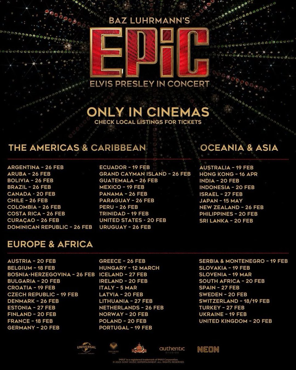 Datas de Estreia de "EPIC - Elvis Presley In Concert" nos Cinemas! #elvis #EPiCMovie #ElvisPresley <a href="/bazluhrmann/">Baz Luhrmann</a> <a href="/UniversalPicsBr/">Universal Pictures Brasil</a> <a href="/IMAX/">IMAX</a>