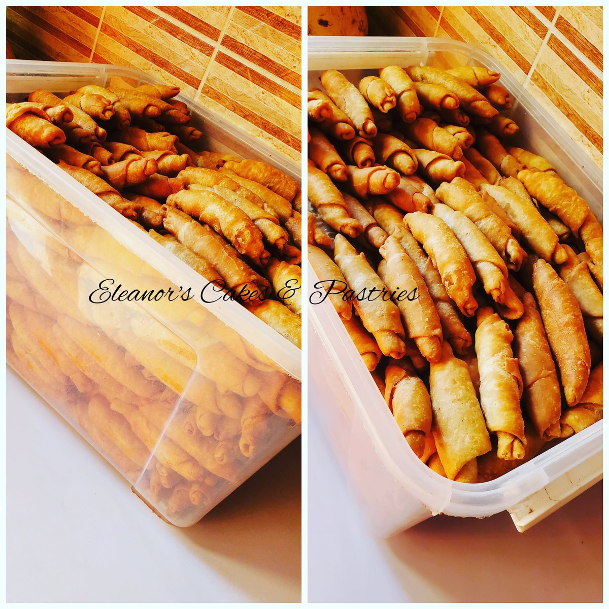 eleanorscakes's tweet image. 500 fried rolls
Crunchy
Tasty
Melt in the mouth.
Some like it baked, others like it fried. 
#fishrolls #pastryboxes #pastryshopsinlimbe