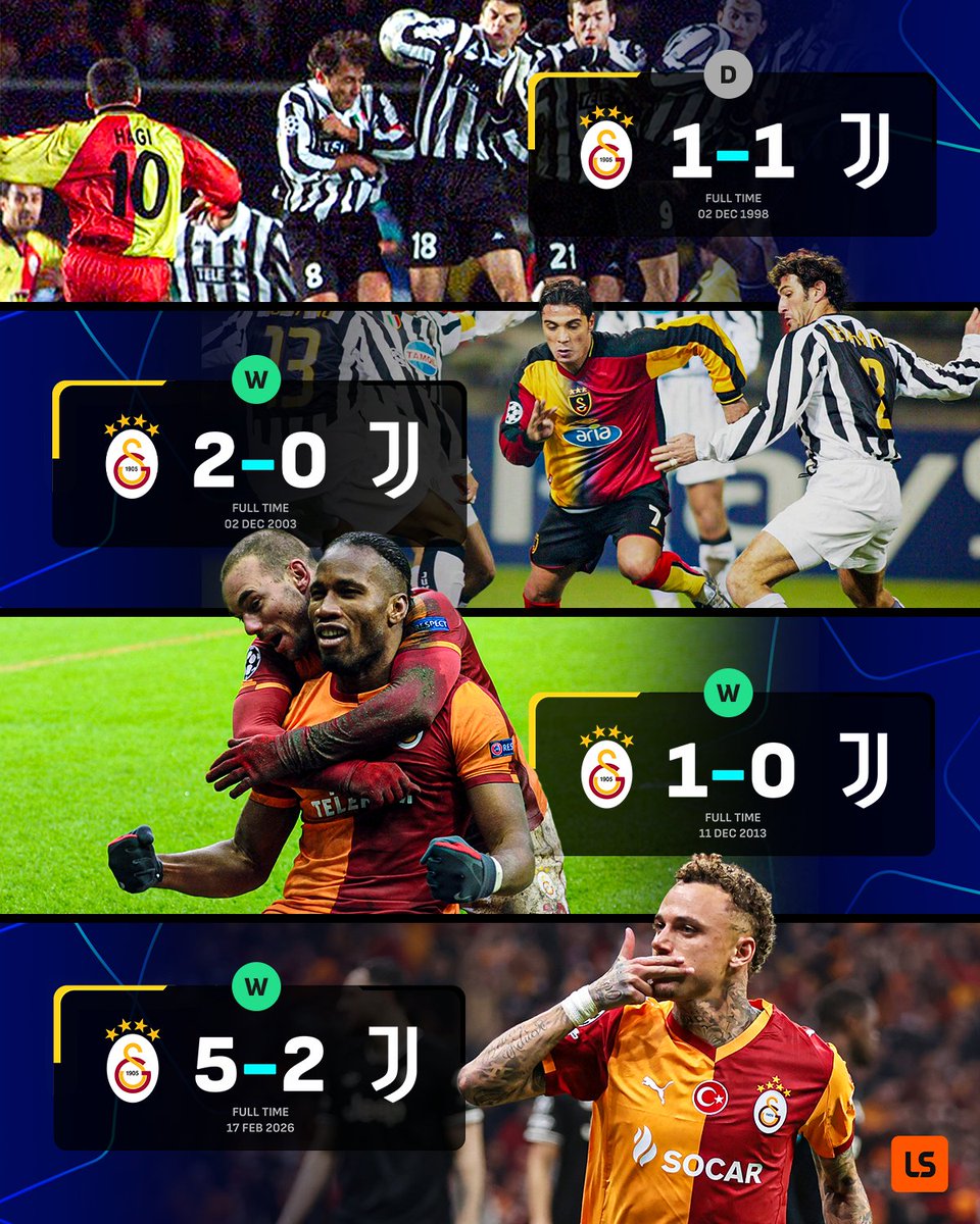 Galatasaray have NEVER lost to Juventus on home turf 😤🏟️