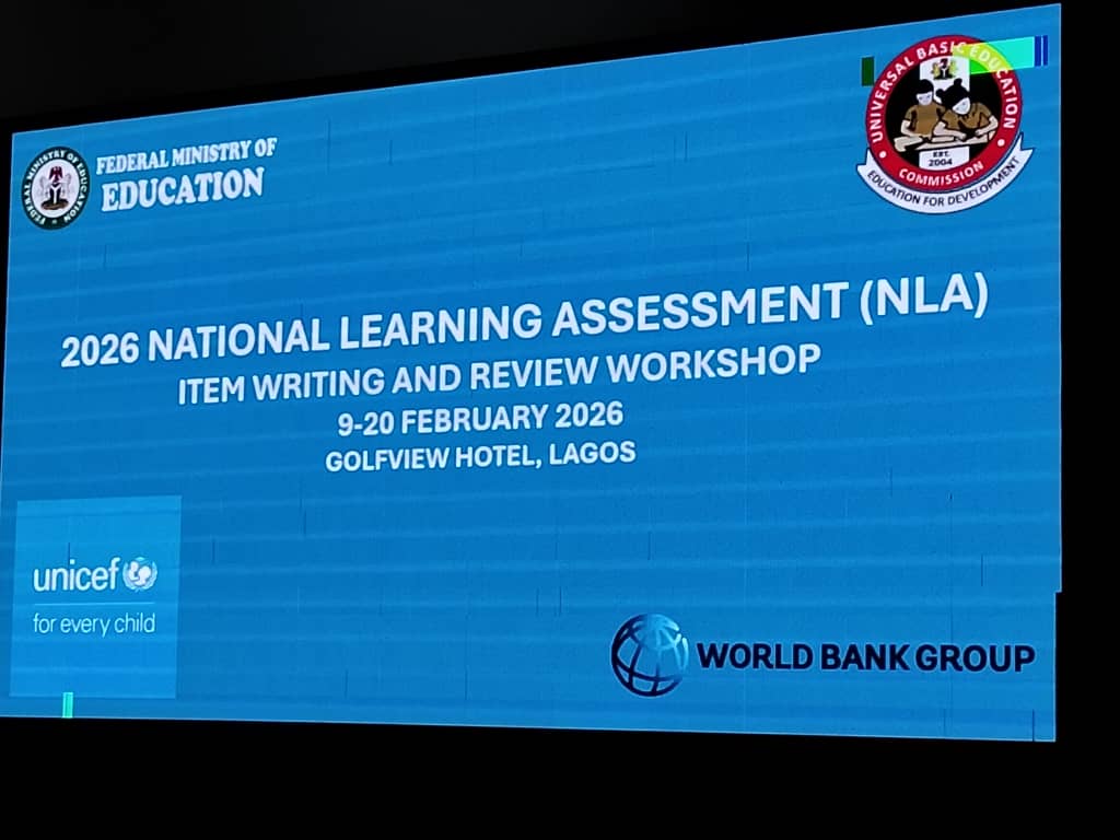 ubecnigeria's tweet photo. The ongoing 10-day National Learning Assessment (NLA) workshop (Feb 10-19) is a game-changer. Using the state-of-the-art "Assessment Gourmet" platform, UBEC is building a data-driven future for every Nigerian child.
#DataForEducation #BasicEducation https://t.co/sLRyywdGLA
