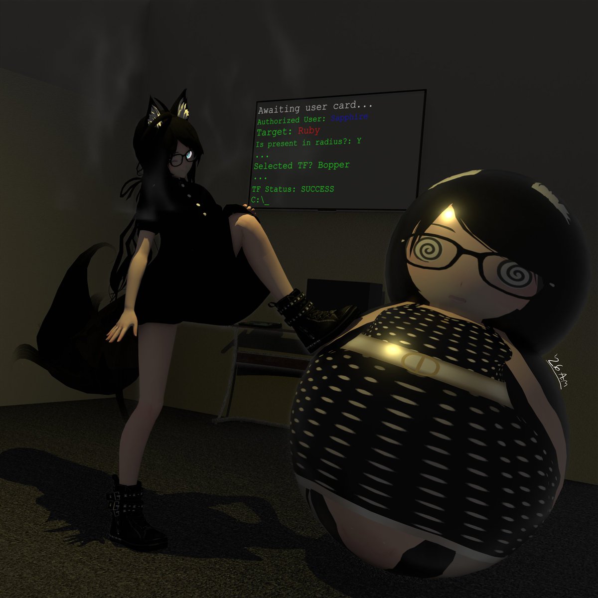 Bopper TF c@mmi$$i@n for <a href="/Jersey_MMD/">JerseyMMD</a> feat. their OCs, Ruby and Sapphire.

#TFfetish #transformationfetish #inflatabletf #inflatabletransformation