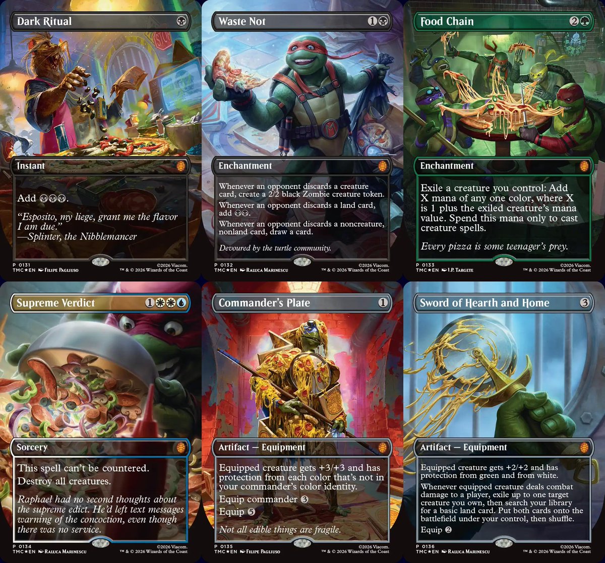 Las 6 cartas del pizza bundle #mtgxtmnt