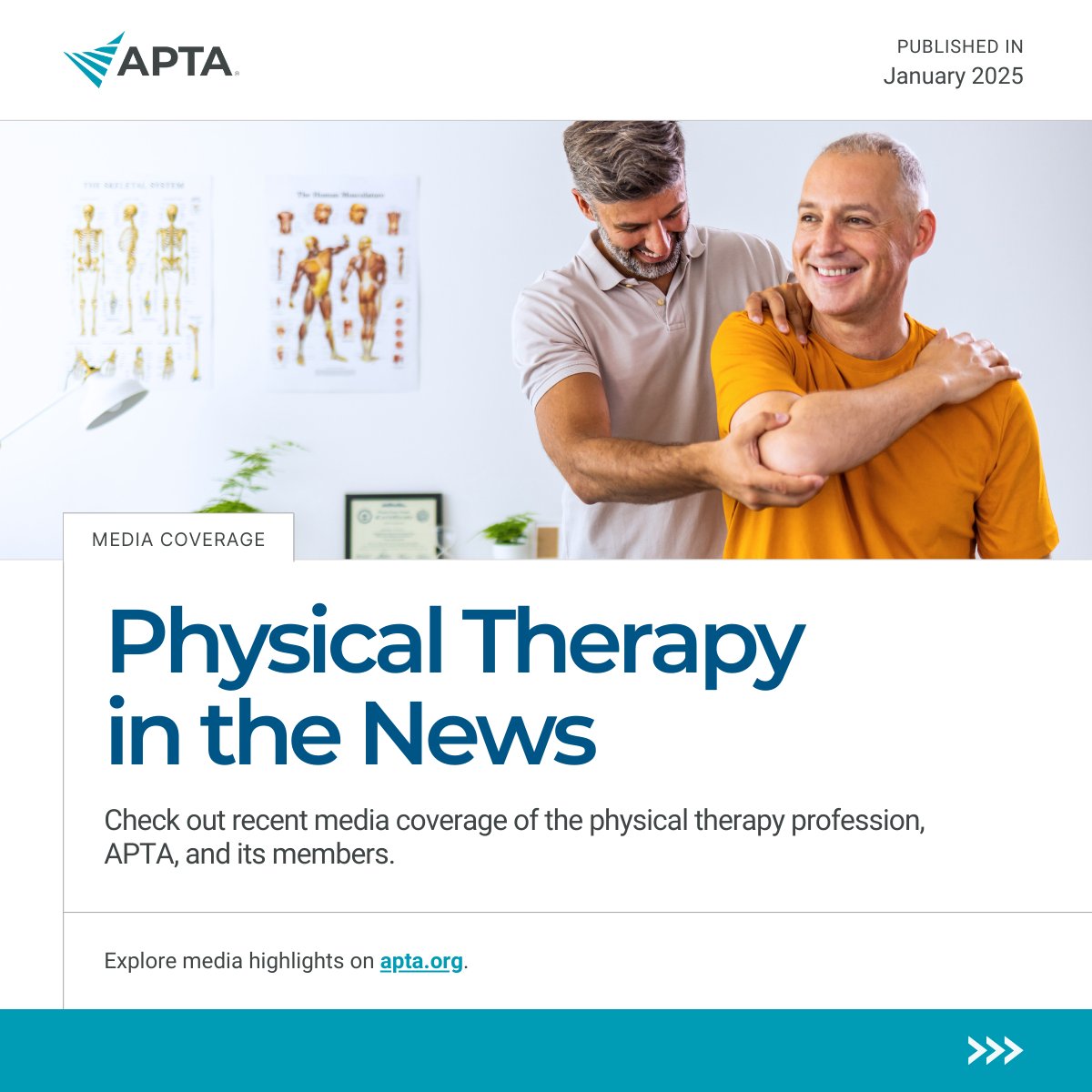 APTA_official's tweet image. PTs and PTAs continue to make headlines. 📰⭐ 

From joint health and healthy aging to recovery stories that inspire, APTA members are showing up in media and shaping how consumers understand movement and care. 

🔗 Explore this month’s roundup: apta.org/article/2026/0…

#ChoosePT