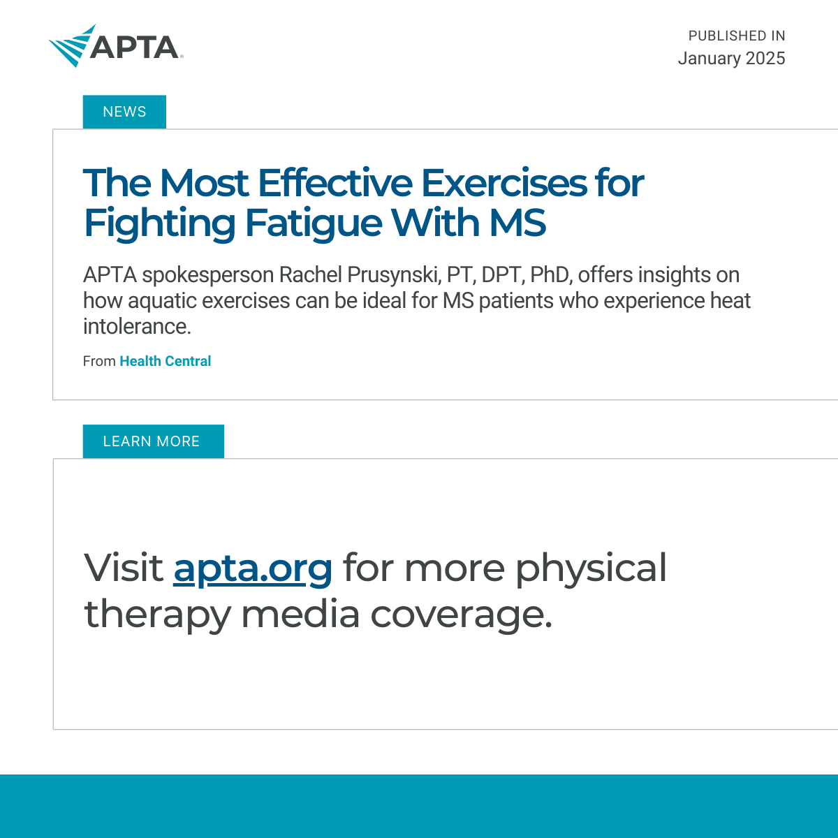 APTA_official's tweet image. PTs and PTAs continue to make headlines. 📰⭐ 

From joint health and healthy aging to recovery stories that inspire, APTA members are showing up in media and shaping how consumers understand movement and care. 

🔗 Explore this month’s roundup: apta.org/article/2026/0…

#ChoosePT