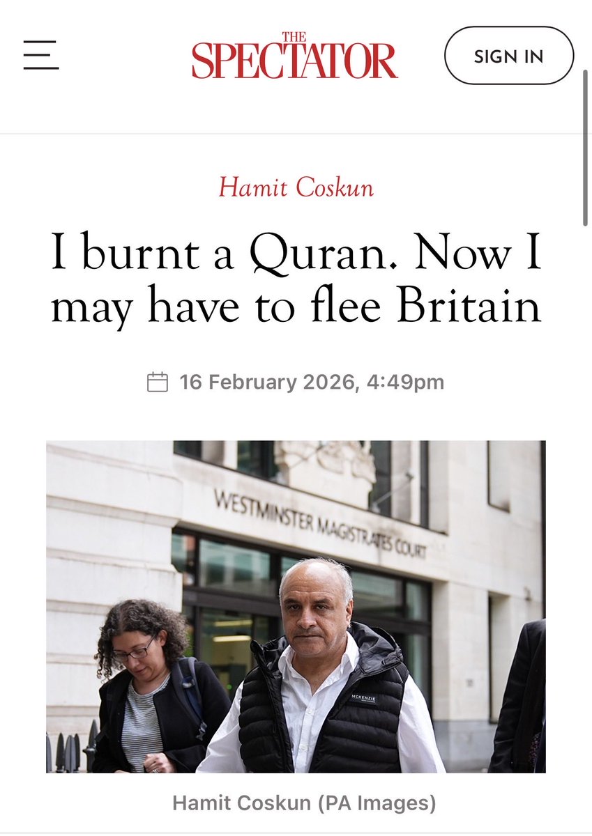 Hamit Coskun set fire to a copy of the Koran in protest against the Islamification of his home country, Turkey.

He was then arrested and convicted of a religiously aggravated public order offence — while the religious extremist who slashed at him with a knife in the street