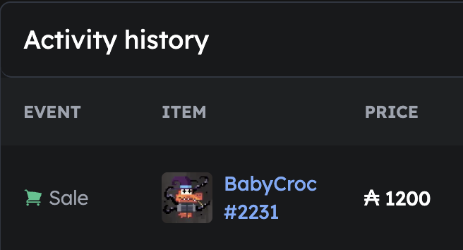 A top rank Baby <a href="/CryptoCrocsClub/">Crocs Club</a> sold while I slept. Congrats to the buyer 👏👏👏

NOW... 0.98% (49) listed 👀👀
76.60% (3892 Locked) 👀👀

All are locked for <a href="/uexcoin/">UEX Coin</a>, which get rewards from <a href="/uexcoin/">UEX Coin</a> profits. Most will NEVER be unlocked EVER‼️

x.com/twitter/status…
